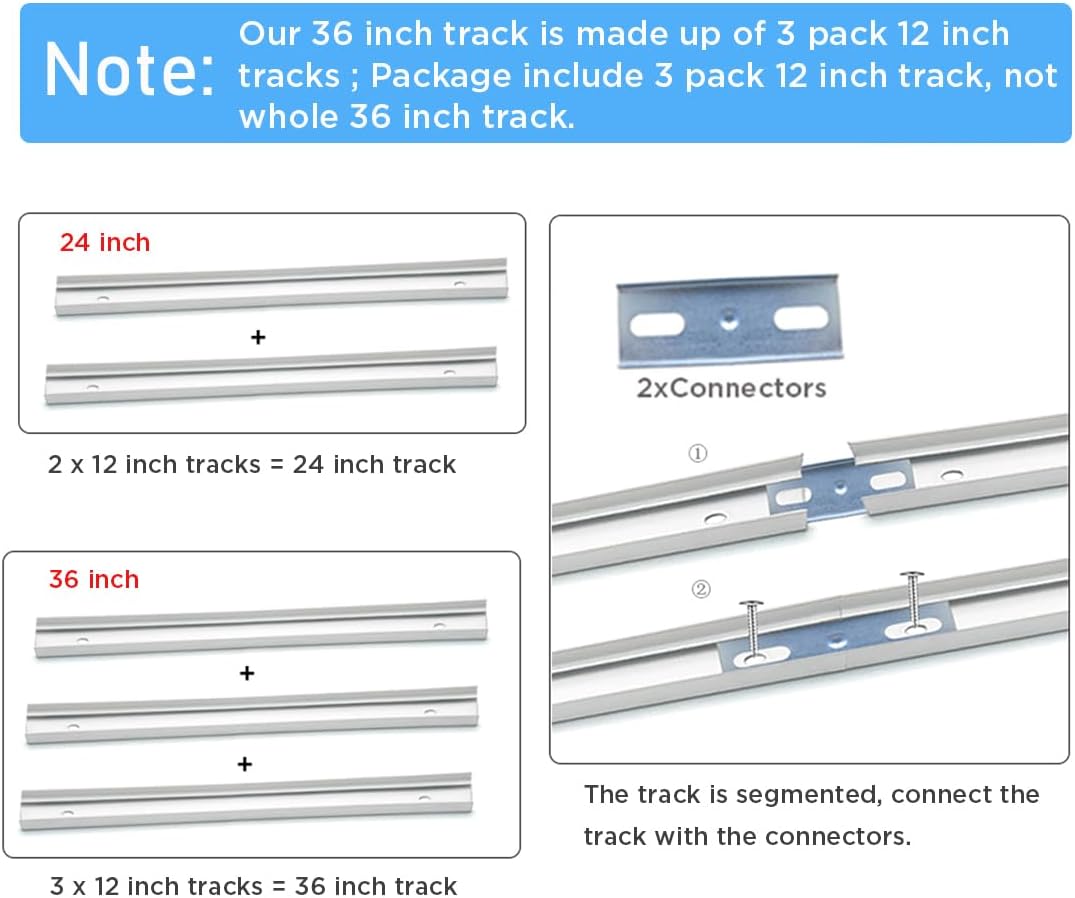 Bifold Door Hardware Kit 36 Inch, Folding Closet Door Track System with Wheels, Hinges, Pivots & Full Fittings - Image 3