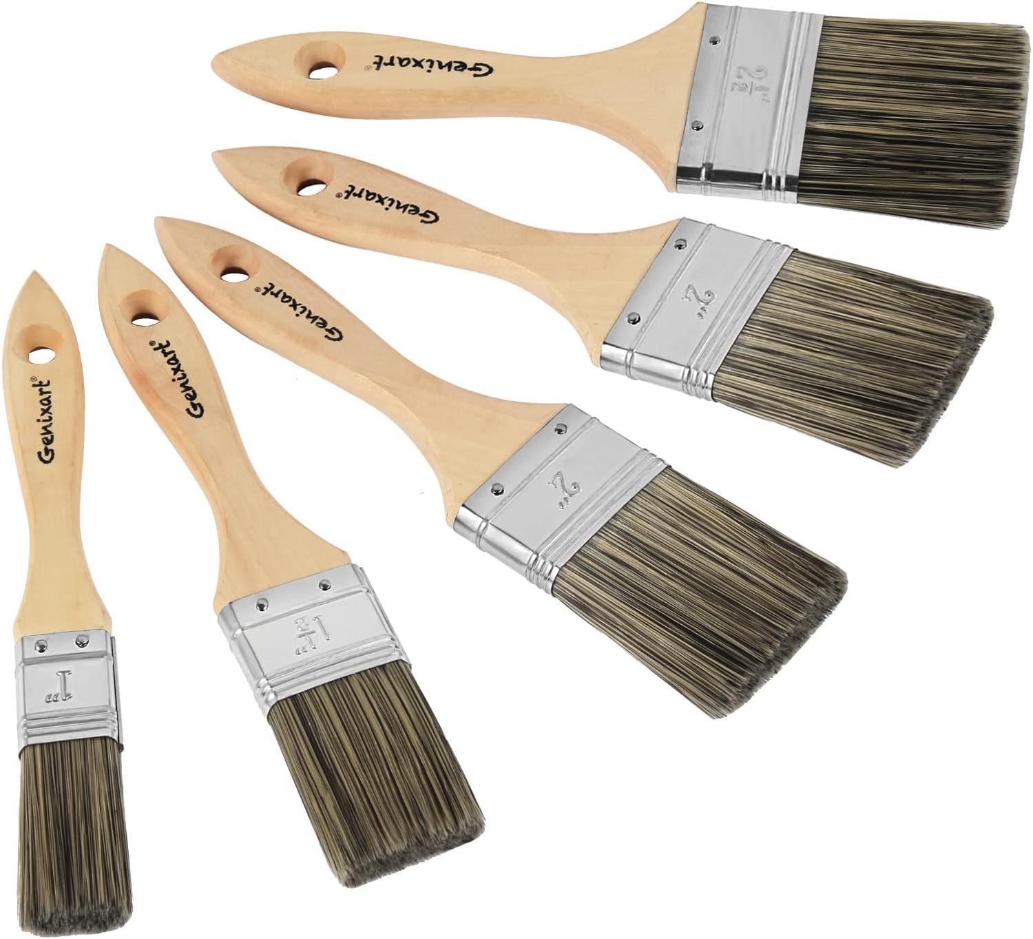 Double Thick Paint Brush Set – Wooden Handle for Stain, Walls, Fence, Varnish & Limewash