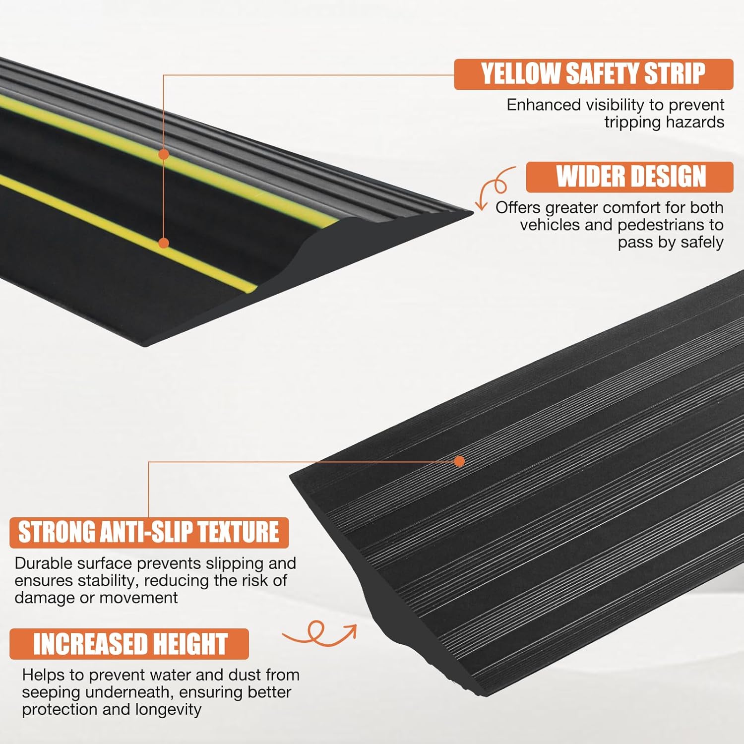 Garage Door Bottom Seal Strip, Universal Rubber Weather Stripping, Waterproof Excluder (80mm x 14mm, 3m Length) - Image 3