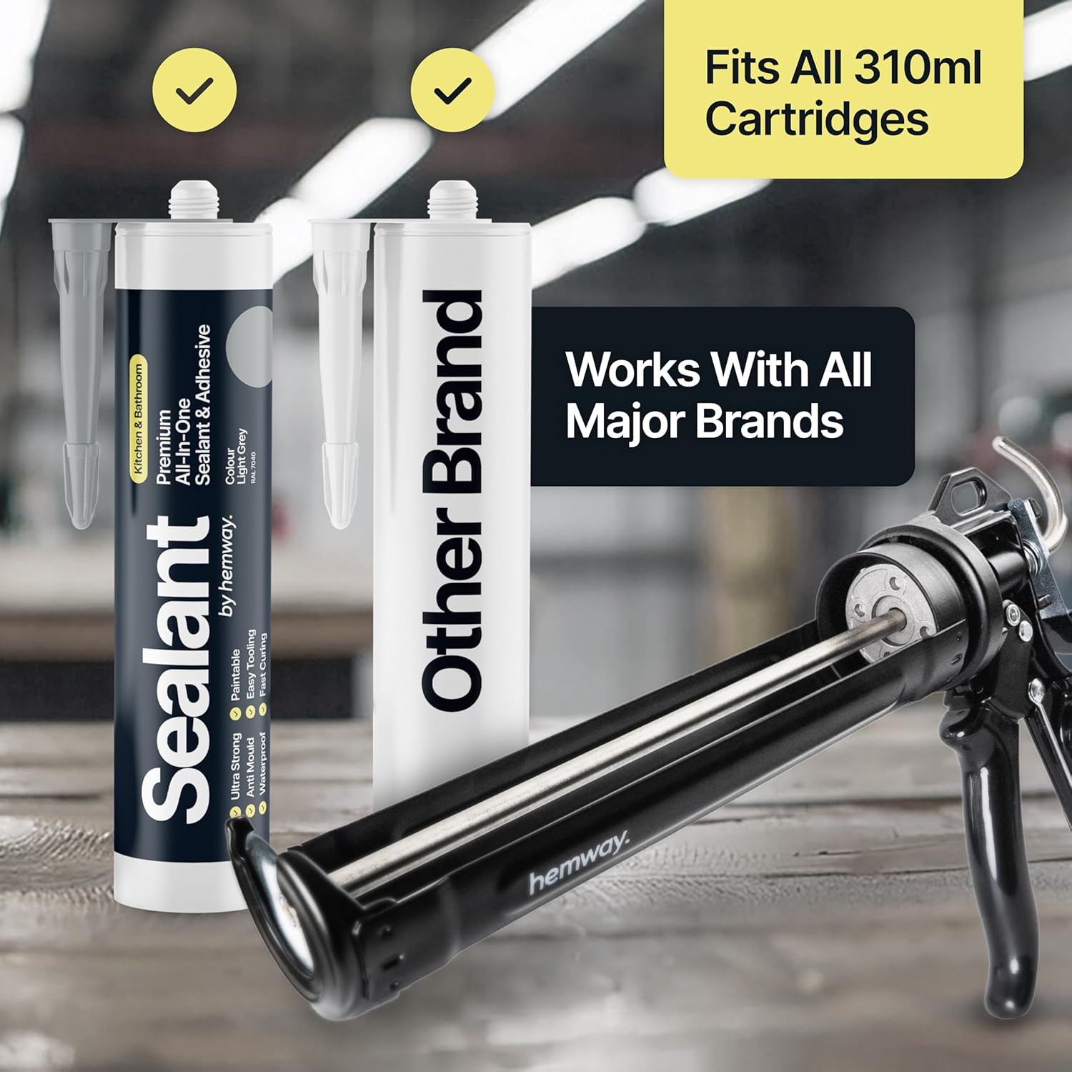 4PCS Silicone Sealant Gun & Profiling Tool Kit, Reusable Scrapers for Caulk, Mastic & Adhesive (310ml) - Image 2